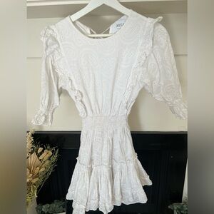MISA LOS ANGELES WHITE PAISLEY MINI DRESS SIZE XS